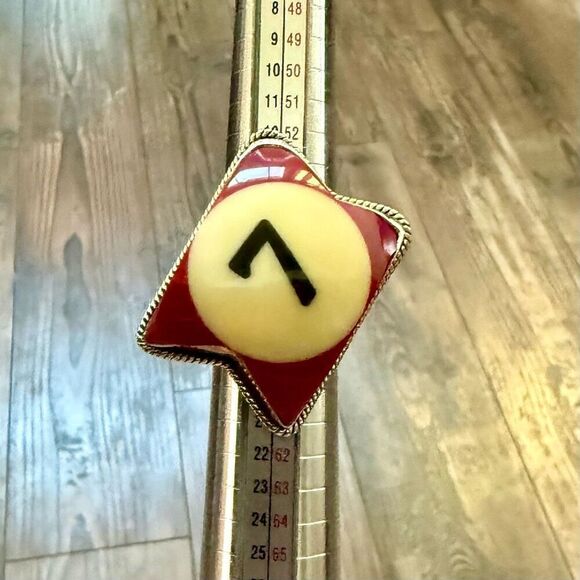 Unique Billiard Ball Lucky # 7 Statement Ring Sterling Silver Size 8 New - Picture 2 of 5